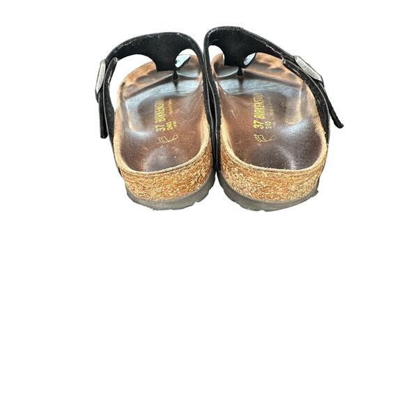 Birkenstock Black Suede Leather Gizeh Birko-Flor Thong Sandals Size 6 - 61/2 - Picture 6 of 9